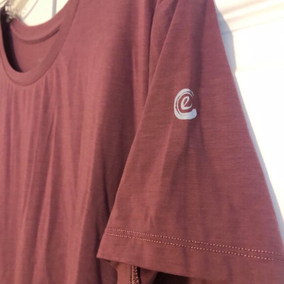New JOHNNY WAS Calme Effect Short Sleeve Relaxed Fit Tee Crew-neck Plum XL - Picture 3 of 6